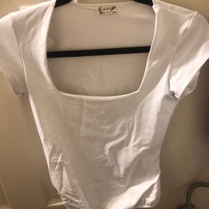 WHITE FREE PEOPLE BODYSUIT